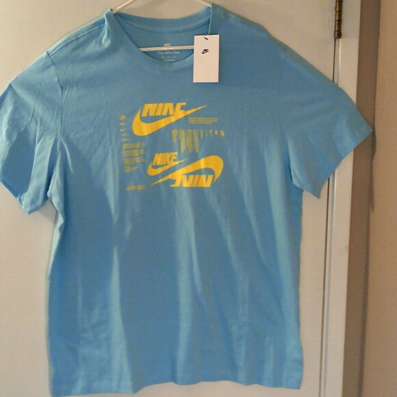 NEW NIKE SPORTSWEAR "Trademark Club+ Tee" MEN'S BLUE T-SHIRT 2XL DR7815-499 - Picture 1 of 6